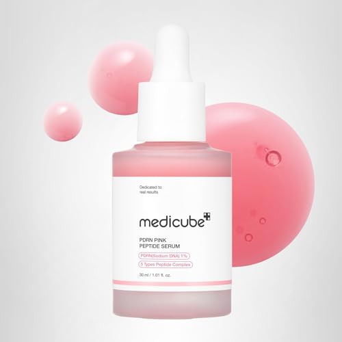 medicube Salmon DNA PDRN Pink Peptide Serum, Pink glow serum, Peptide, Niacinamide, Hydrating & Moisturizing & Firming, Uneven Skin Tone, Korean Skincare | 1.01 fl.oz. (1.01 fl.oz., Salmon DNA PDRN)
