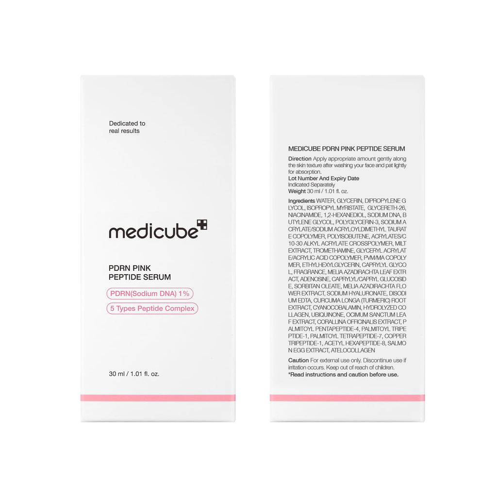 medicube Salmon DNA PDRN Pink Peptide Serum, Pink glow serum, Peptide, Niacinamide, Hydrating & Moisturizing & Firming, Uneven Skin Tone, Korean Skincare | 1.01 fl.oz. (1.01 fl.oz., Salmon DNA PDRN)